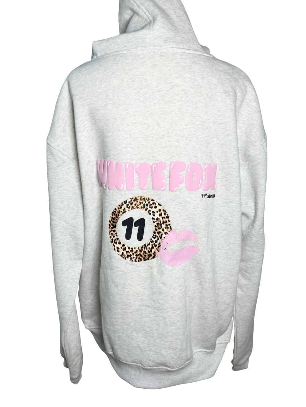 White Fox 11th Street Oversized Hoodie in Ash Grey - Picture 4 of 9